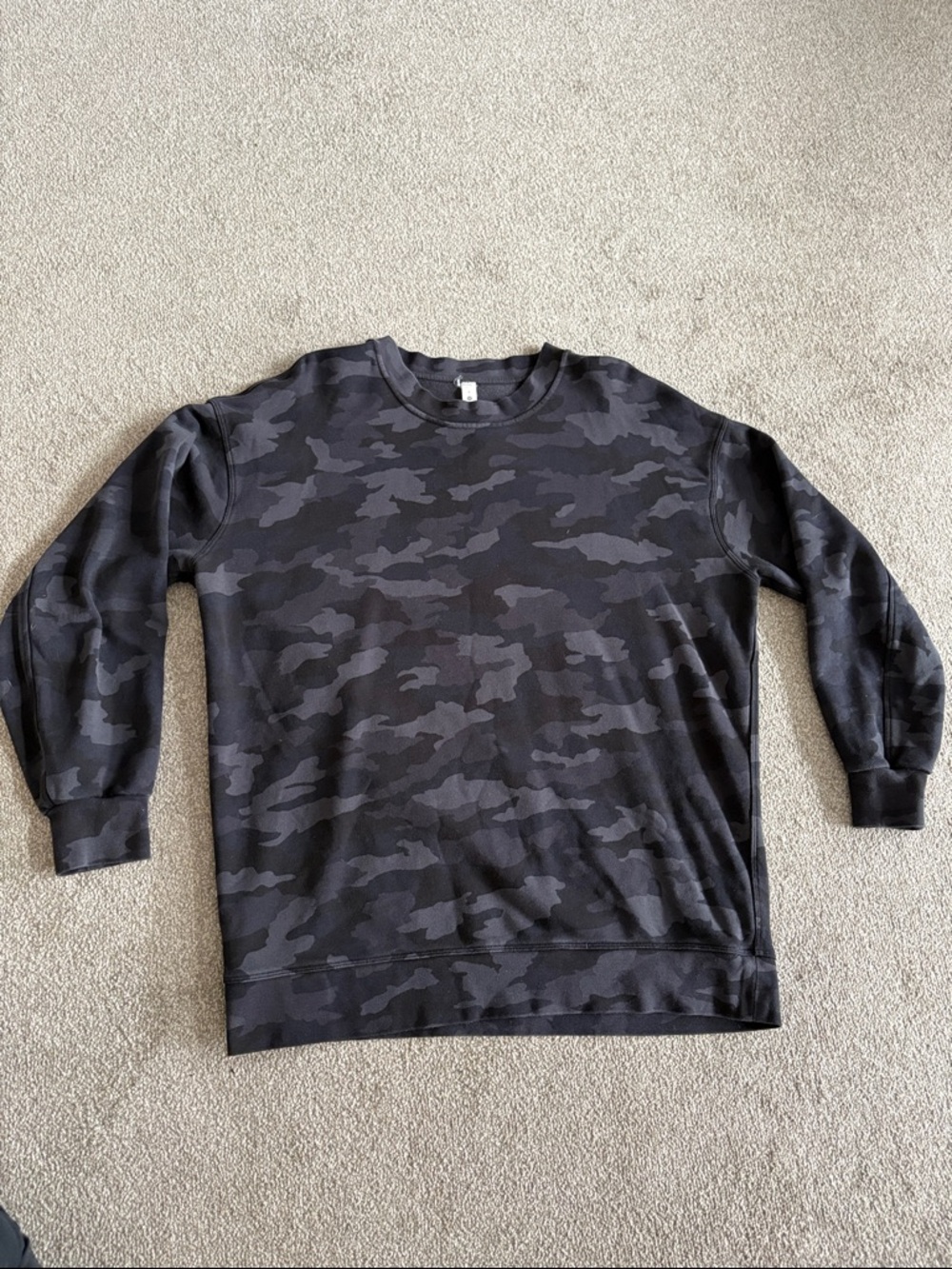 lululemon athletica Black & Dark Gray Camo Crewneck Sweatshirt